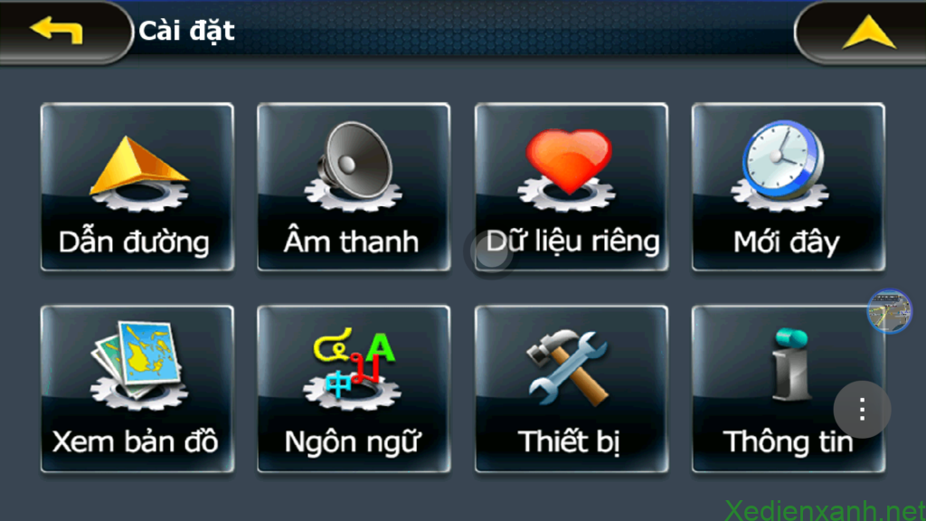 Giao diện Vietmap sử dụng tiếng Việt nên rất dễ dùng